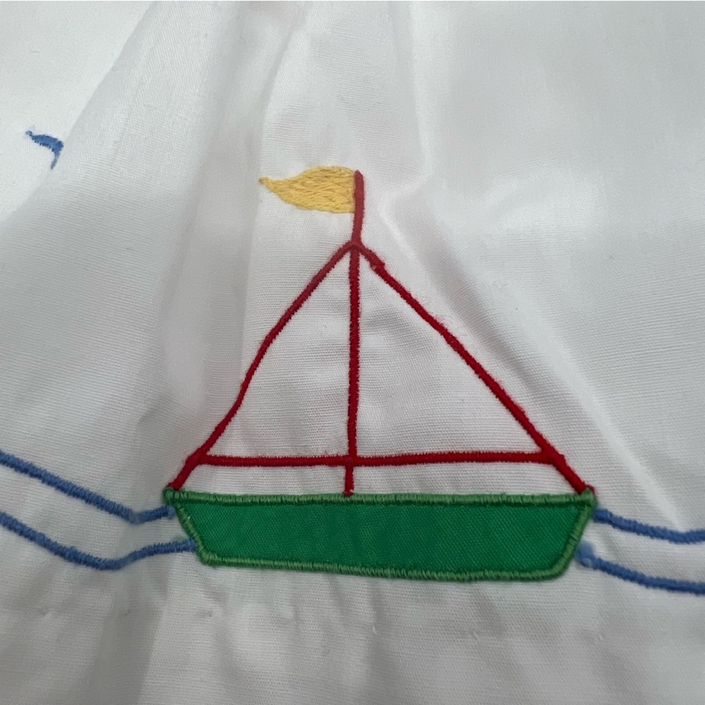 Vintage baby girl white sailor sailboat boat dress collar necktie 24 months - Picture 10 of 12
